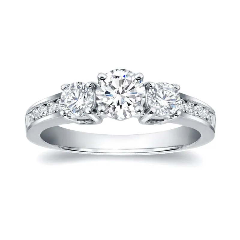 Auriya 14k Gold 1 1/3ctw Round 3-Stone Diamond Engagement Ring Certified sold by Zulily