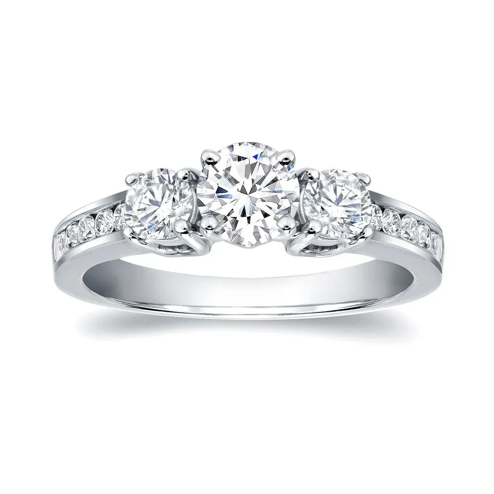Auriya 14k Gold 1 1/3ctw Round 3-Stone Diamond Engagement Ring Certified sold by Zulily