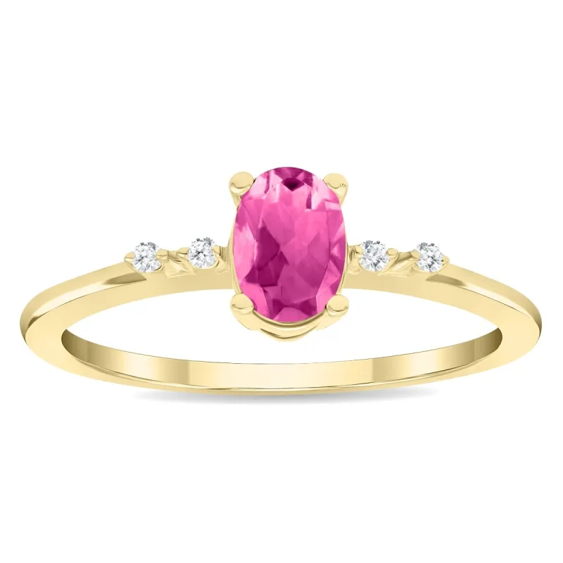 Women's Oval Shaped Peridot and Diamond Sparkle Ring in 10K Yellow Gold sold by Zulily