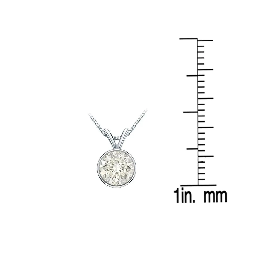 Auriya 3/4ctw Round Solitaire Diamond Necklace 14k Gold Bezel-set sold by Zulily product image thumbnail 4