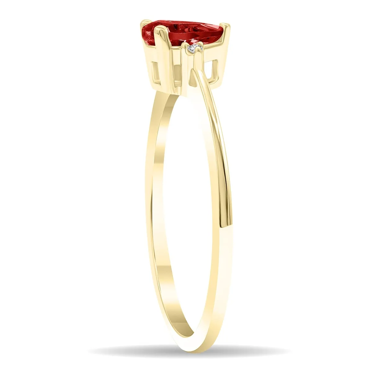 Women's Pear Shaped Garnet and Diamond Classic Band in 10K Yellow Gold sold by Zulily product image thumbnail 3