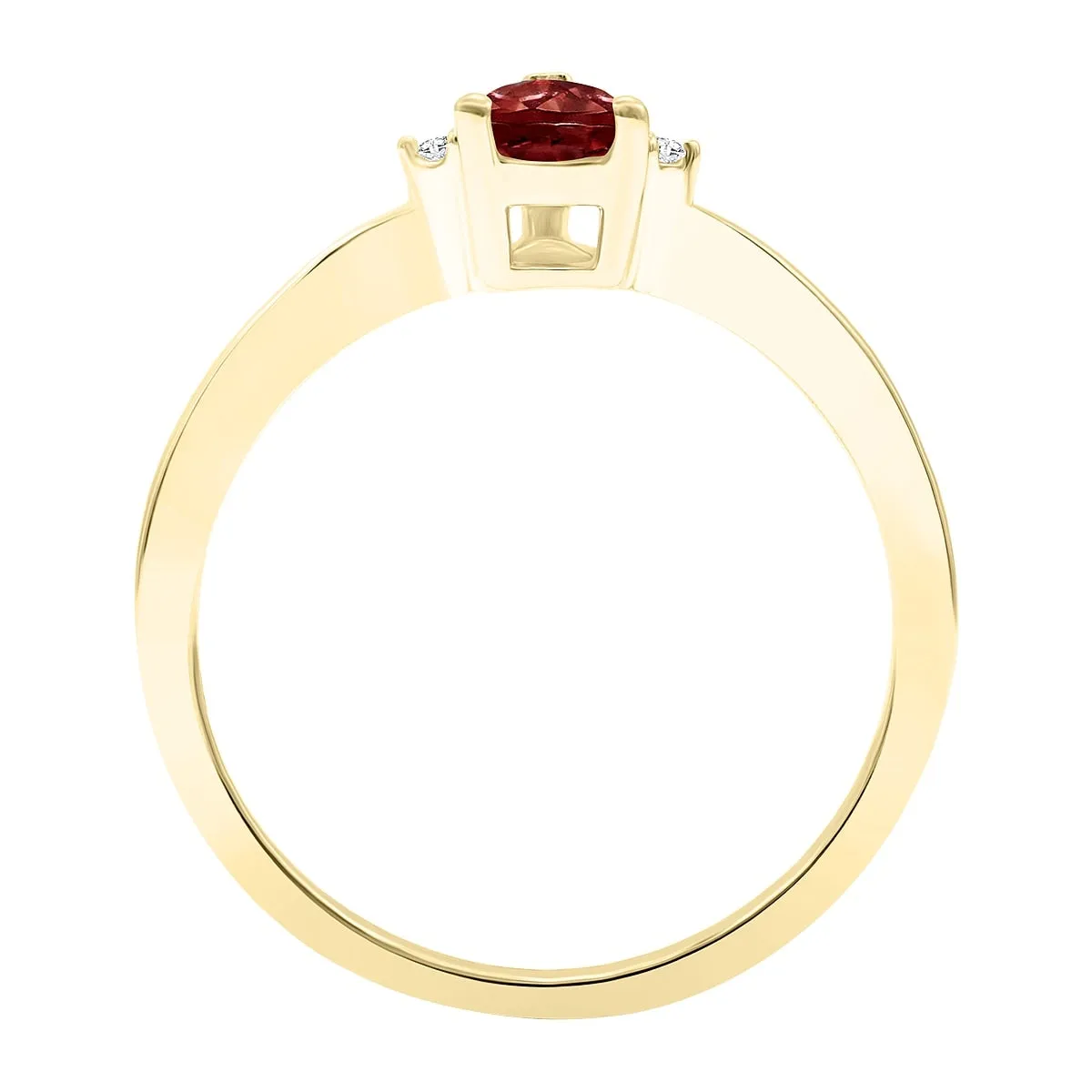 Women's Pear Shaped Garnet and Diamond Classic Band in 10K Yellow Gold sold by Zulily product image thumbnail 2