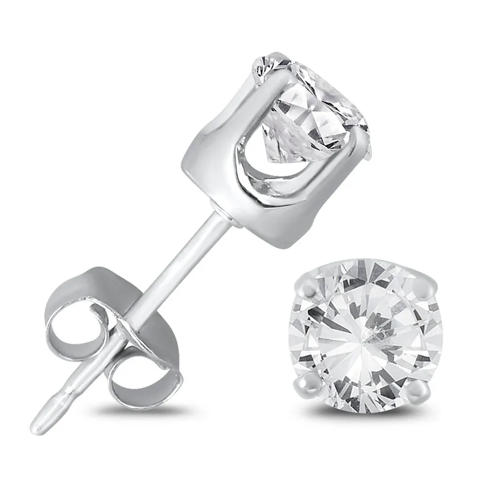 3/4 Carat TW Round Solitaire Diamond Stud Earrings in .925 Sterling Silver sold by Zulily