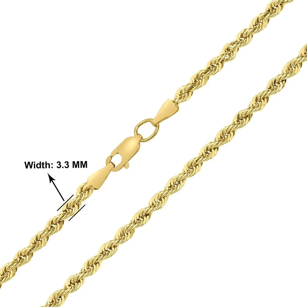 14K Yellow Gold Filled 3.3MM Rope Chain with Lobster Clasp - 18 Inch sold by Zulily product image thumbnail 2