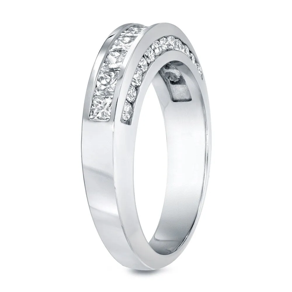 Auriya 14k Gold 1ctw Princess-Cut Channel Diamond Wedding Band sold by Zulily product image thumbnail 3