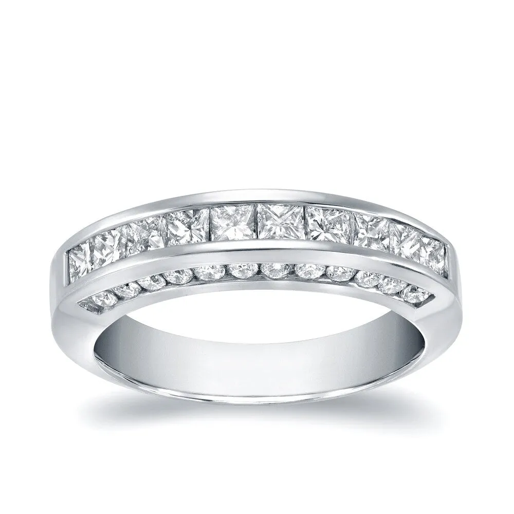 Auriya 14k Gold 1ctw Princess-Cut Channel Diamond Wedding Band sold by Zulily