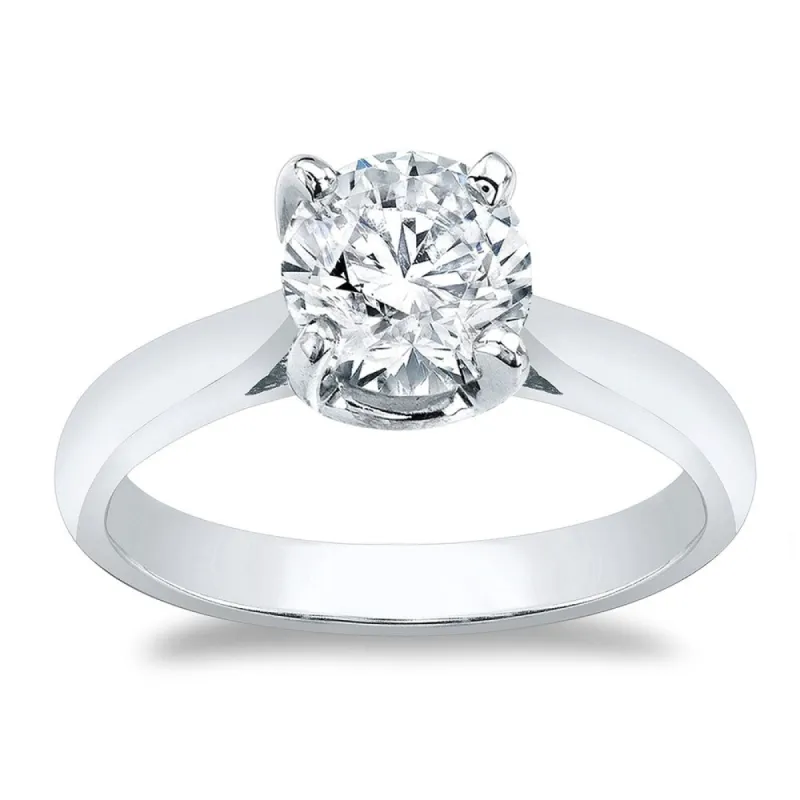 Auriya 14k Gold Brilliant Round 4 carat Moissanite Solitaire Engagement Ring sold by Zulily
