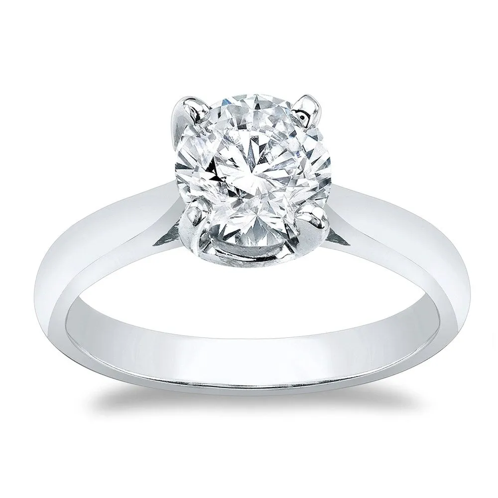 Auriya 14k Gold Brilliant Round 4 carat Moissanite Solitaire Engagement Ring sold by Zulily