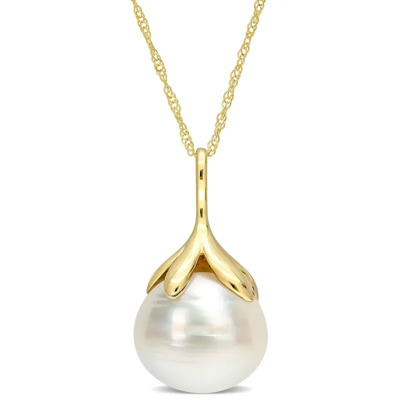 Miadora White South Sea Cultured Pearl Pendant in 14k Yellow Gold (10-11mm) sold by Zulily