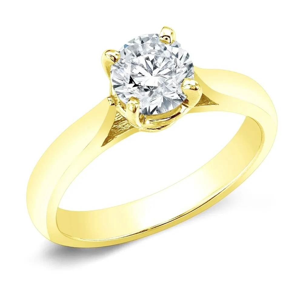 Auriya 14k Gold Brilliant Round 4 carat Moissanite Solitaire Engagement Ring sold by Zulily product image thumbnail 5