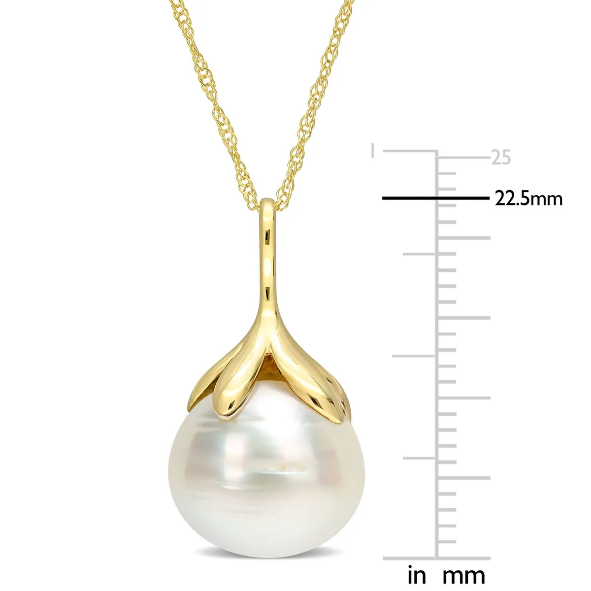 Miadora White South Sea Cultured Pearl Pendant in 14k Yellow Gold (10-11mm) sold by Zulily product image thumbnail 3
