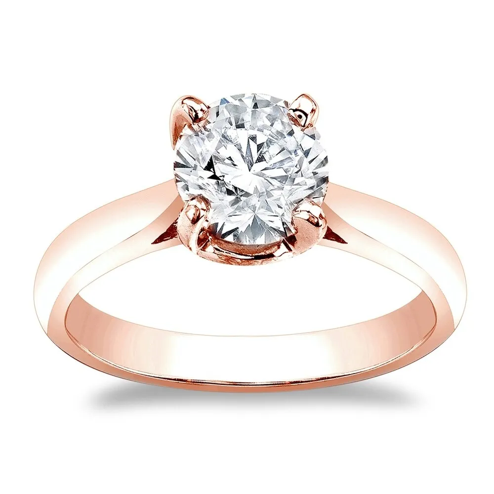 Auriya 14k Gold Brilliant Round 4 carat Moissanite Solitaire Engagement Ring sold by Zulily product image thumbnail 3