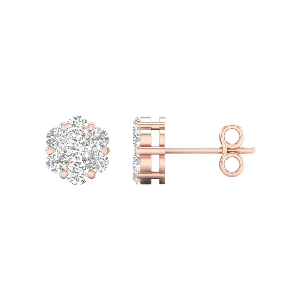 3/4ct TDW Diamond Cluster Stud Earrings in 10k Gold by De Couer sold by Zulily