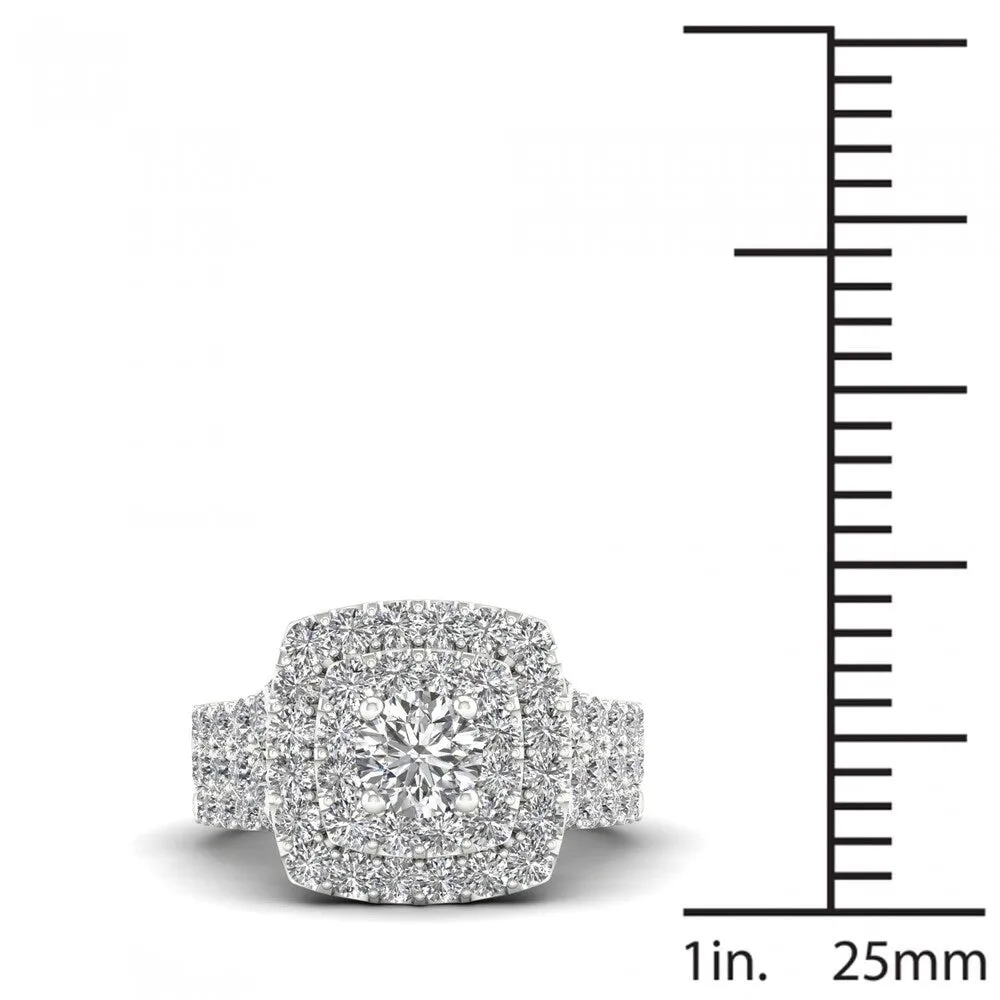 14k Gold 2ct TDW Diamond Double Halo Bridal Ring Set sold by Zulily product image thumbnail 4