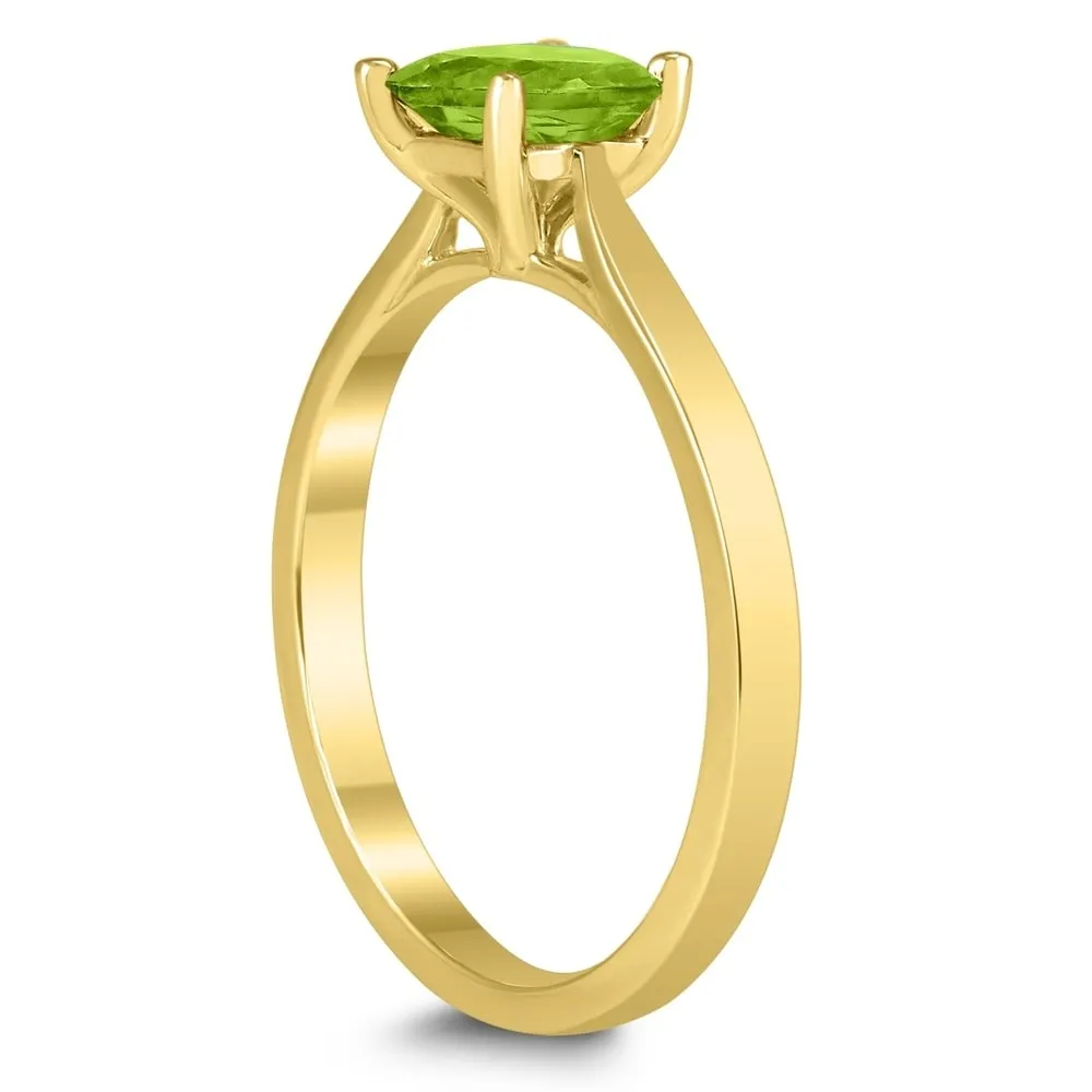 Square Princess Cut 5MM Peridot Solitaire Ring in 10K Yellow Gold sold by Zulily product image thumbnail 2