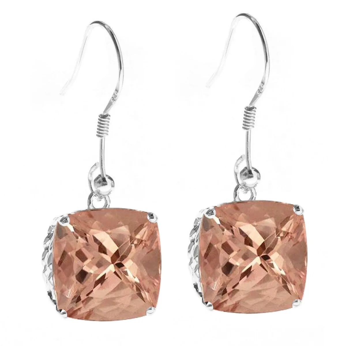 Sterling Silver with Morganite Dangle Earring sold by Zulily product image thumbnail 2