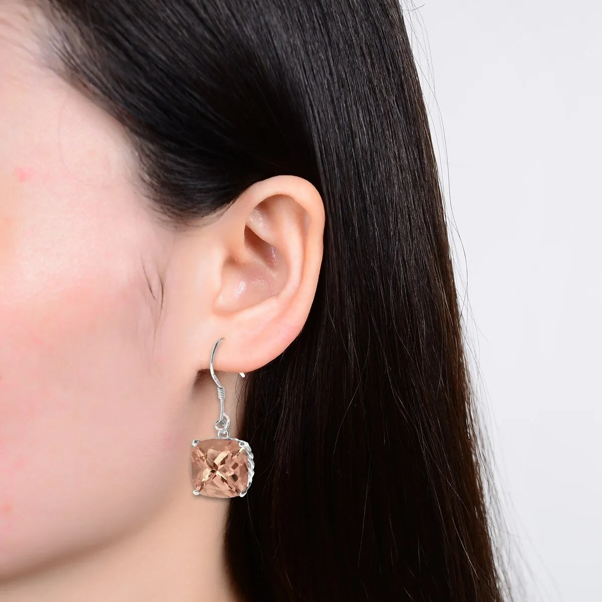 Sterling Silver with Morganite Dangle Earring sold by Zulily product image thumbnail 4