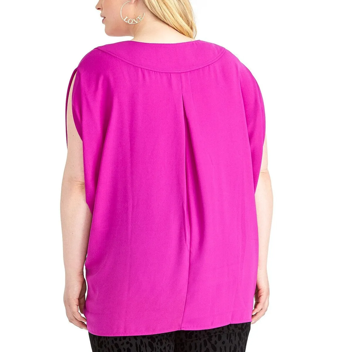 Rachel Roy Women's Rima Pintuck Pleated Blouse Pink Size 0X sold by Zulily product image thumbnail 2