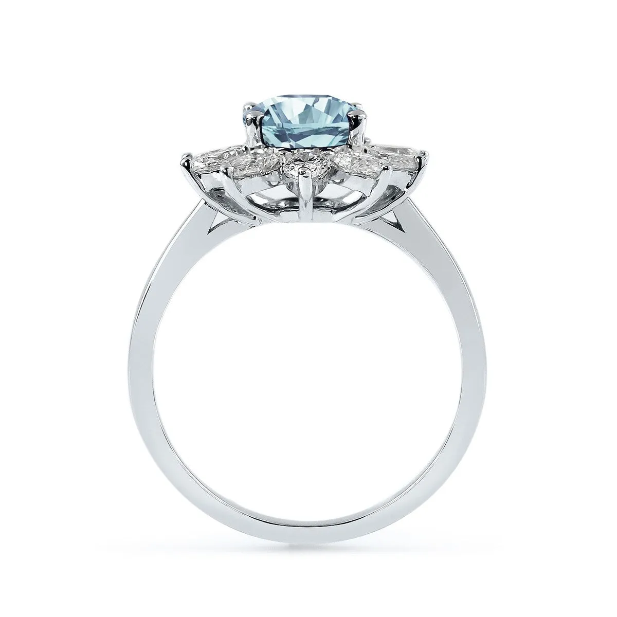 Auriya 1ct Oval-cut Aquamarine Sunburst Halo Diamond Engagement Ring 3/4ctw 18K Gold sold by Zulily product image thumbnail 4