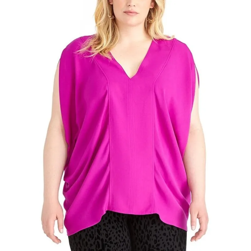 Rachel Roy Women's Rima Pintuck Pleated Blouse Pink Size 0X sold by Zulily