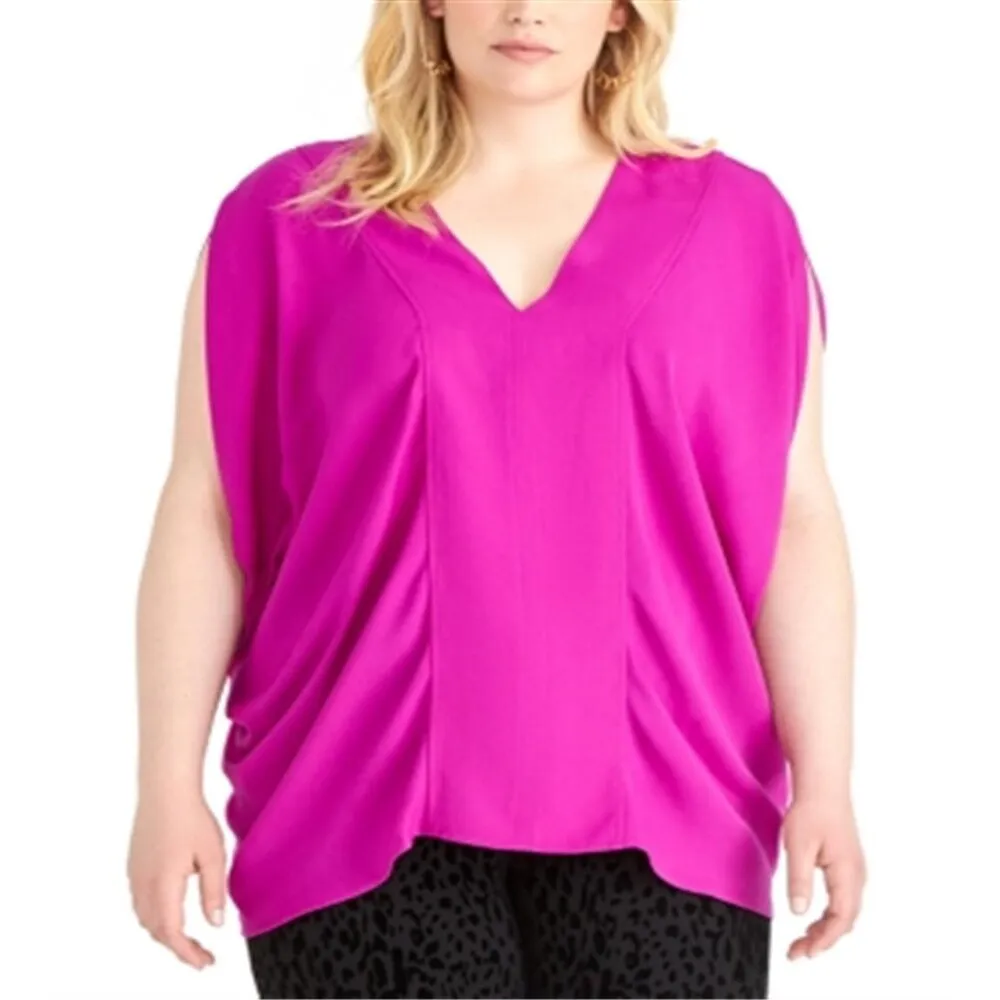 Rachel Roy Women's Rima Pintuck Pleated Blouse Pink Size 0X sold by Zulily product image thumbnail 3