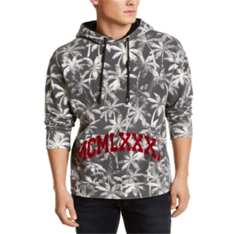 Guess Men's Floral Long Sleeve Classic Fit Draw String Hoodie Gray Size X-Large sold by Zulily