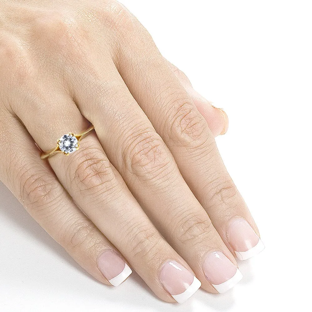 Annello by Kobelli 14k Yellow Gold 1/2ct TDW Diamond Antique Floral Soft Knife Edge Engagement Ring sold by Zulily product image thumbnail 4