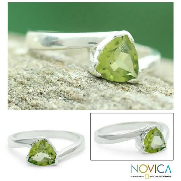 Handmade Sterling Silver 'Scintillating Jaipur' Peridot Ring (India) sold by Zulily product image thumbnail 2