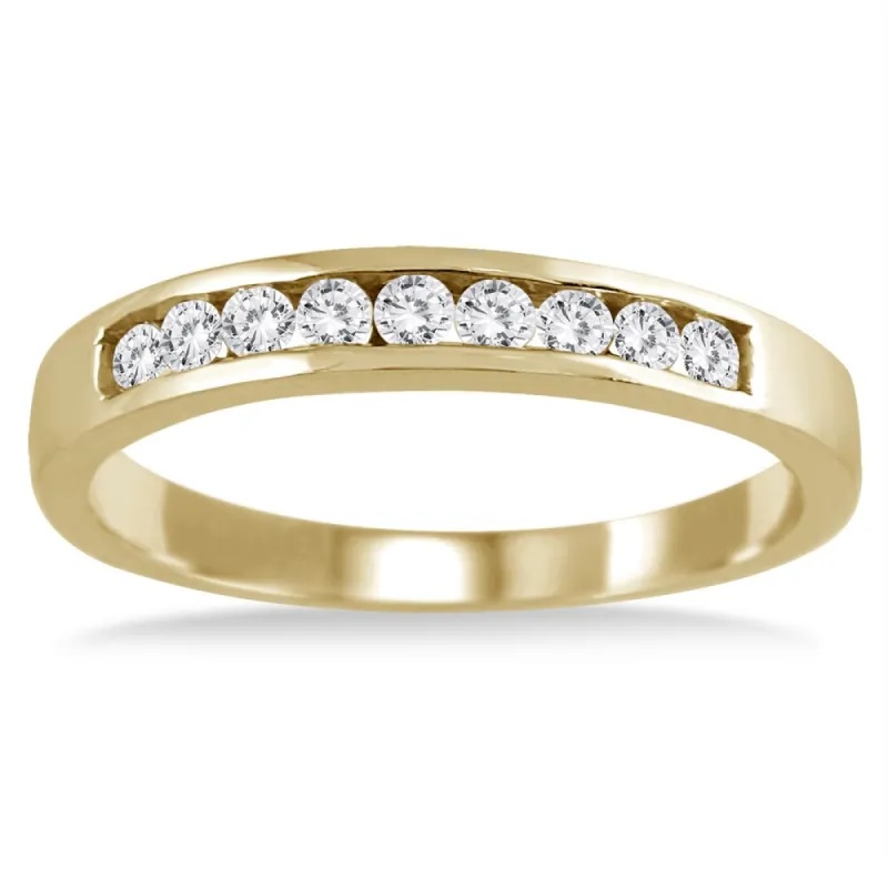 Marquees Jewels 10k Yellow Gold 1/4ct Channel Diamond Ring sold by Zulily