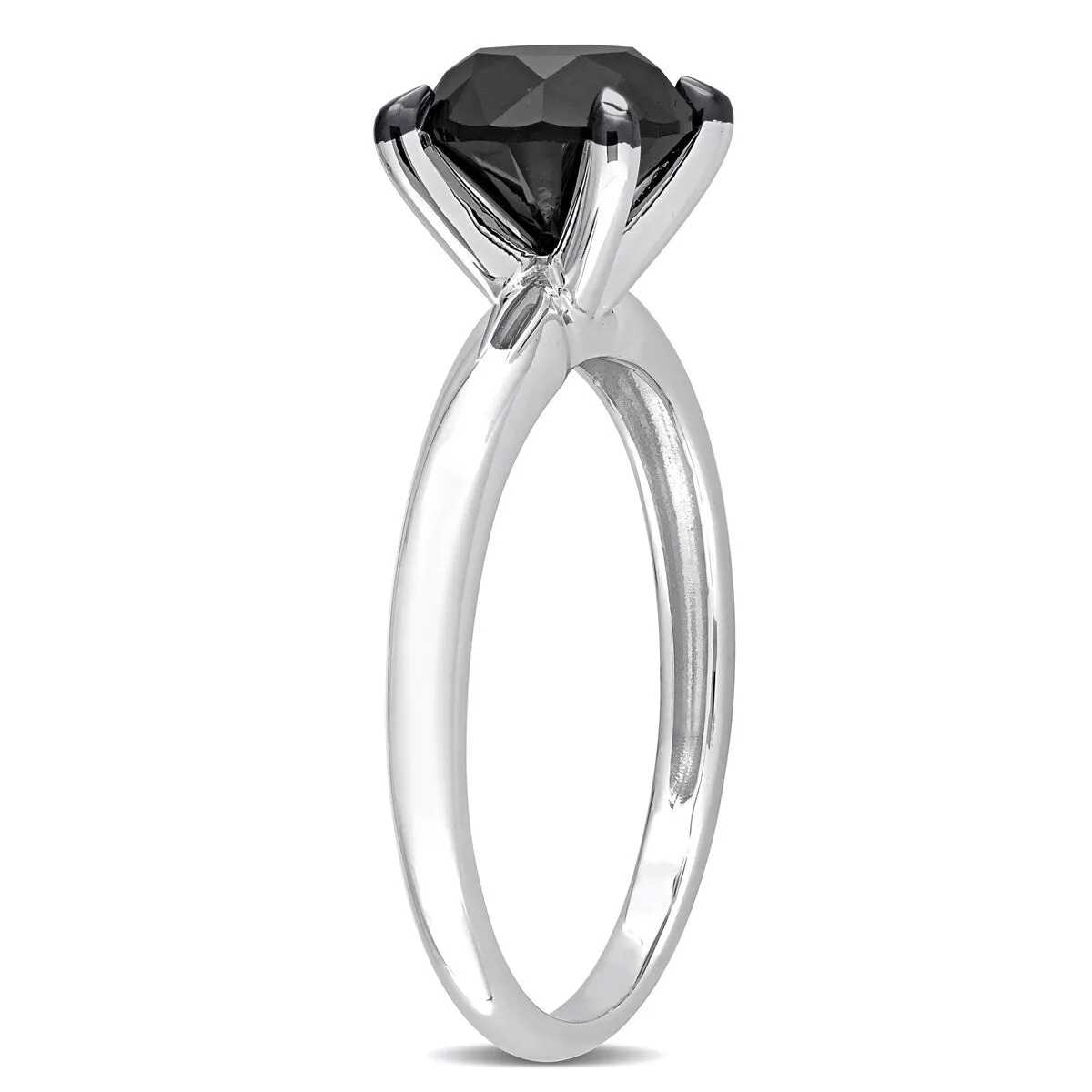 Miadora 3ct TDW Black Diamond Solitaire Engagement Ring in 14k White Gold sold by Zulily product image thumbnail 4