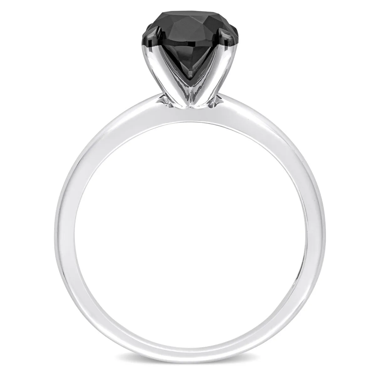 Miadora 3ct TDW Black Diamond Solitaire Engagement Ring in 14k White Gold sold by Zulily product image thumbnail 5