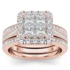 De Couer 14k Rose Gold 1 1/2ct TDW Diamond Halo Bridal Set - Pink sold by Zulily