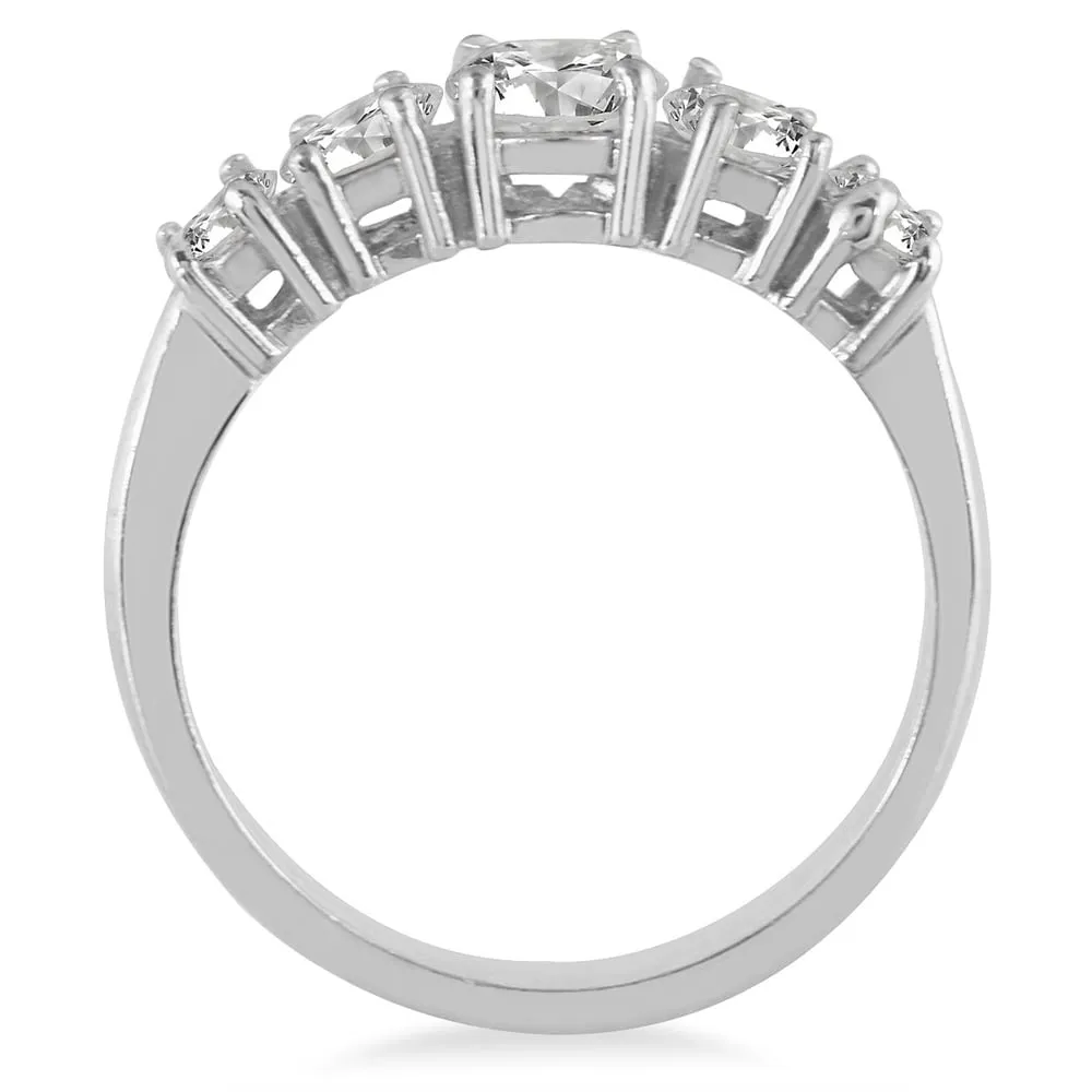 1 1/4 Carat TW 5 Stone White Diamond Ring in 14K White Gold (K-L Color, I2-I3 Clarity) sold by Zulily product image thumbnail 2