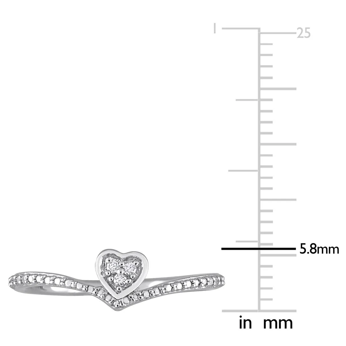 Miadora Diamond Accent Heart Promise Stacking Ring in Sterling Silver sold by Zulily product image thumbnail 4