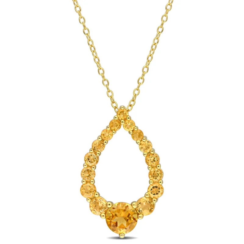 Miadora Madeira Citrine Honey Citrine & Citrine Open Necklace in Yellow Plated Sterling Silver sold by Zulily