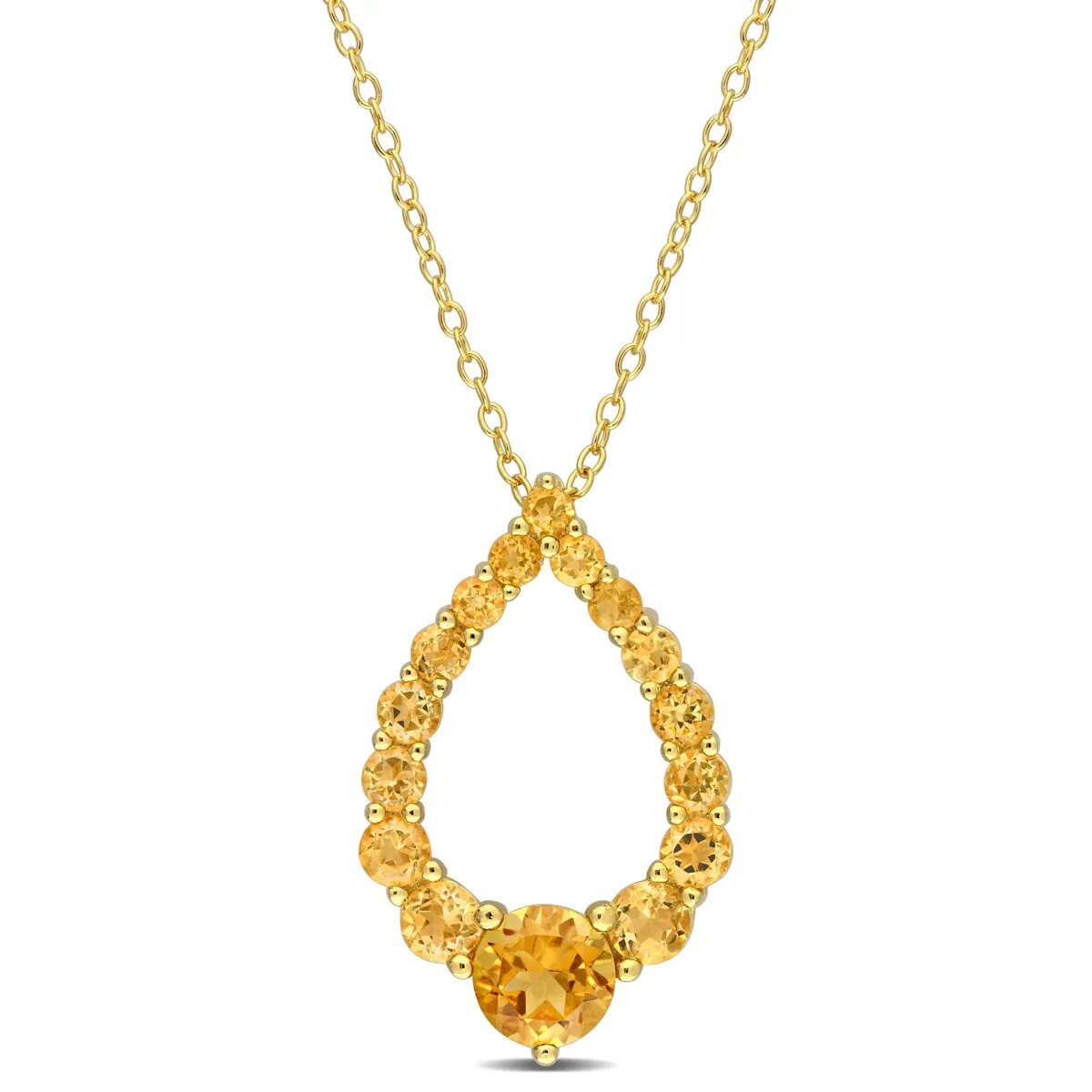 Miadora Madeira Citrine Honey Citrine & Citrine Open Necklace in Yellow Plated Sterling Silver sold by Zulily