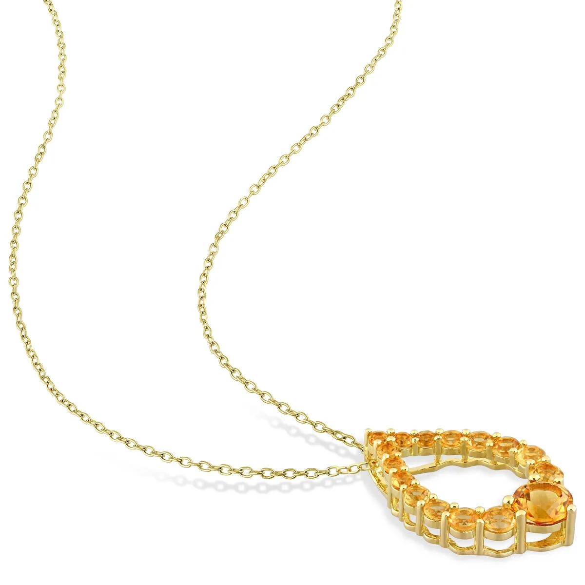 Miadora Madeira Citrine Honey Citrine & Citrine Open Necklace in Yellow Plated Sterling Silver sold by Zulily product image thumbnail 2