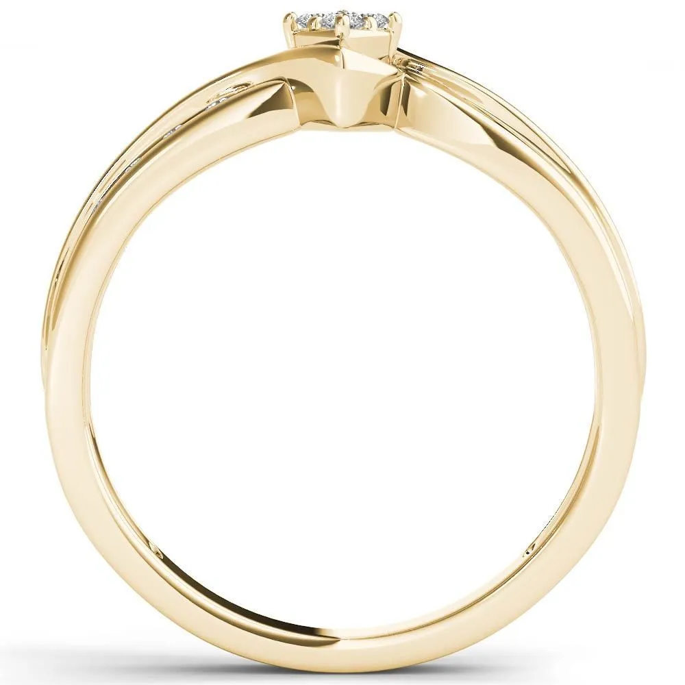 De Couer IGI Certified 10k Yellow Gold 1/10ct TDW Diamond Cluster Engagement Ring sold by Zulily product image thumbnail 3