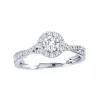 De Couer 14k Gold 3/4ct TDW Diamond Halo Engagement Ring sold by Zulily