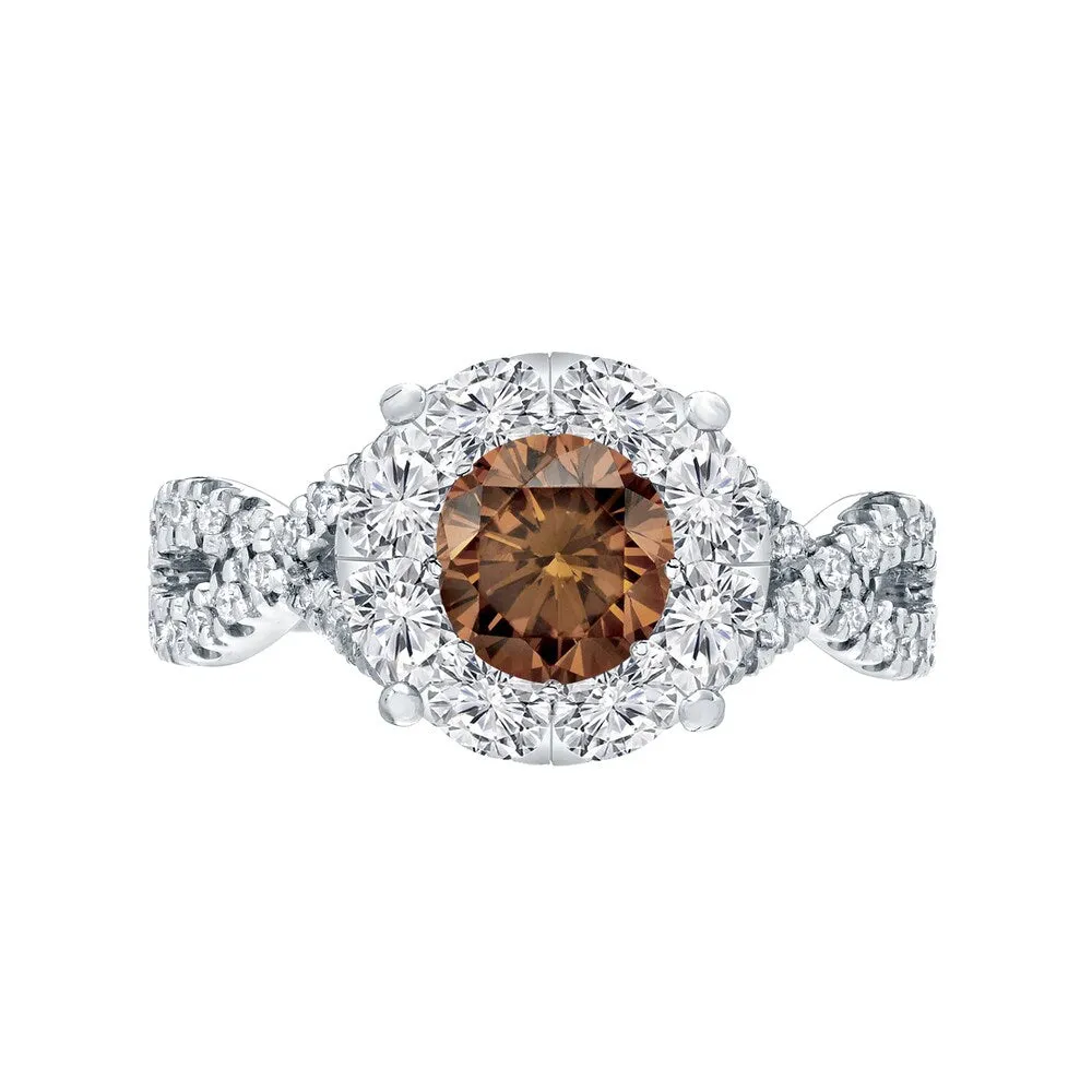 Auriya 1 carat TW Infinity Brown Diamond Halo Engagement Ring 14k Gold sold by Zulily product image thumbnail 4