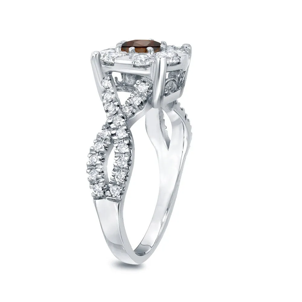 Auriya 1 carat TW Infinity Brown Diamond Halo Engagement Ring 14k Gold sold by Zulily product image thumbnail 5