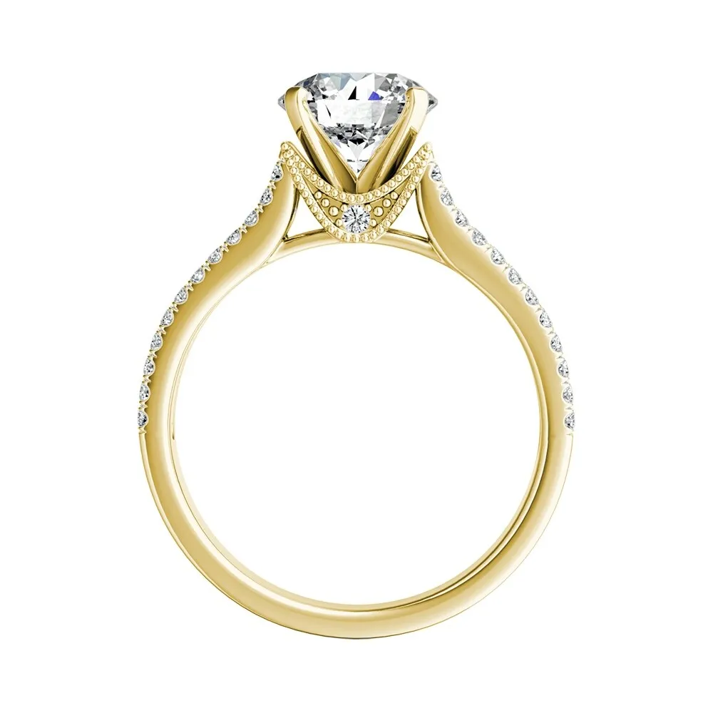 Auriya 14k Gold Vintage 3/4ct Moissanite and Diamond Engagement Ring 5/8ctw sold by Zulily product image thumbnail 5