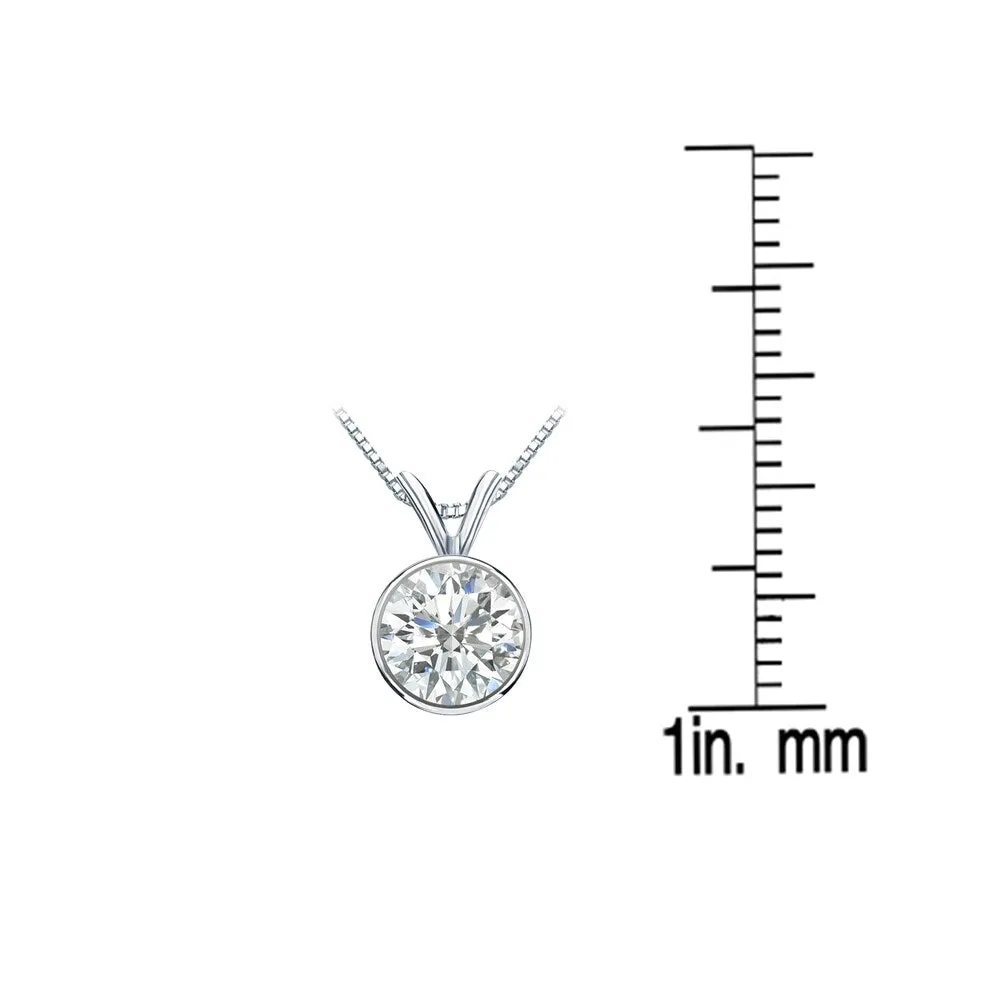Auriya 1ctw Round Solitaire Diamond Necklace 14k Gold Bezel-set (I-J SI2-SI3) sold by Zulily product image thumbnail 4