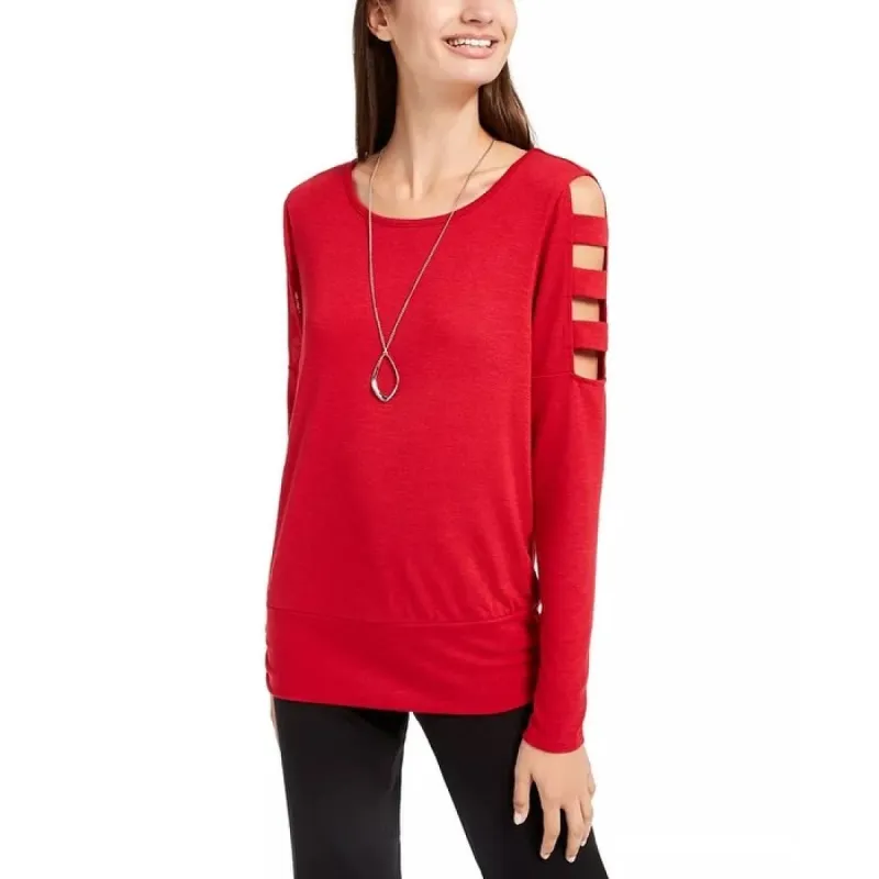 BCX Junior's Cage Sleeve Sweater Red Size Small sold by Zulily