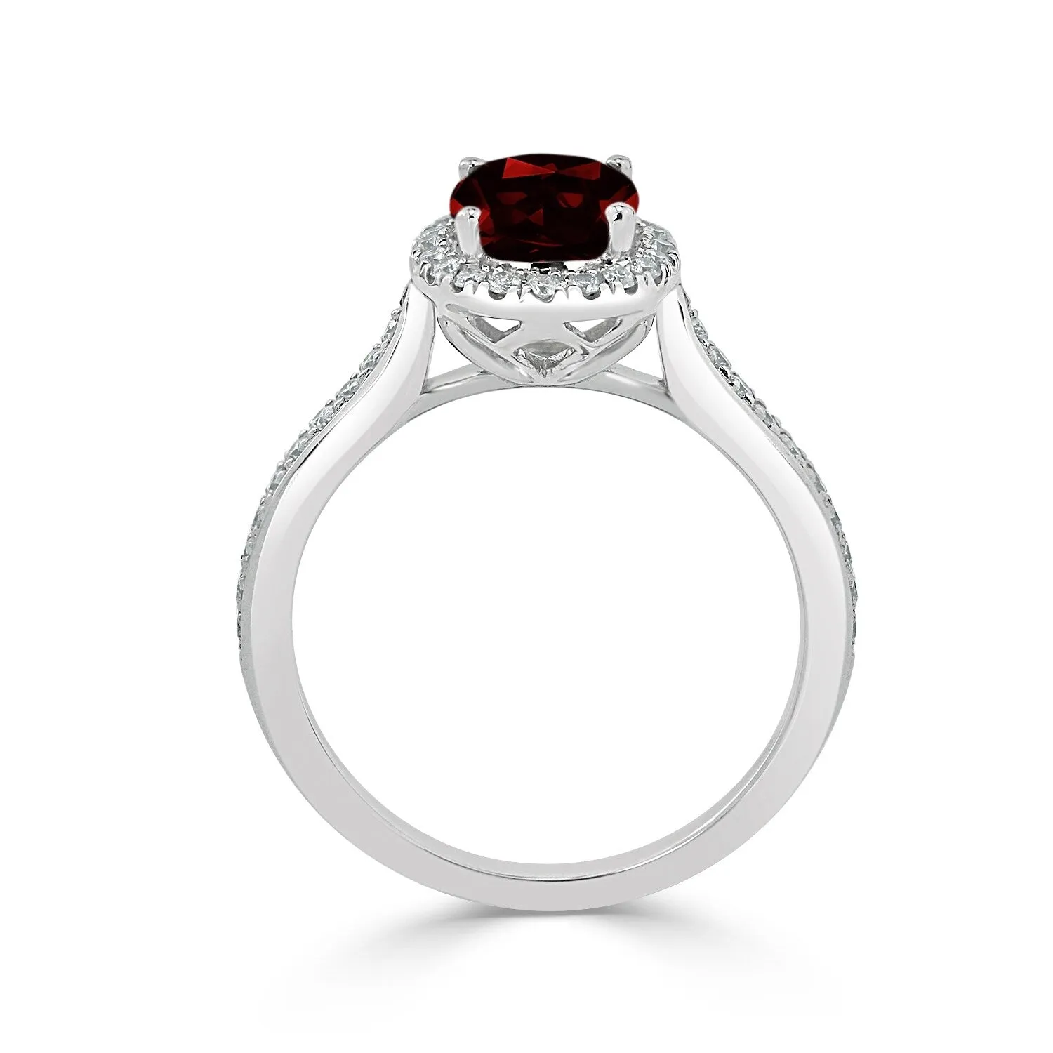 Auriya 1 9/10ct Fancy Oval Garnet Gemstone Halo Diamond Engagement Ring 1/4ctw 14k Gold sold by Zulily product image thumbnail 5