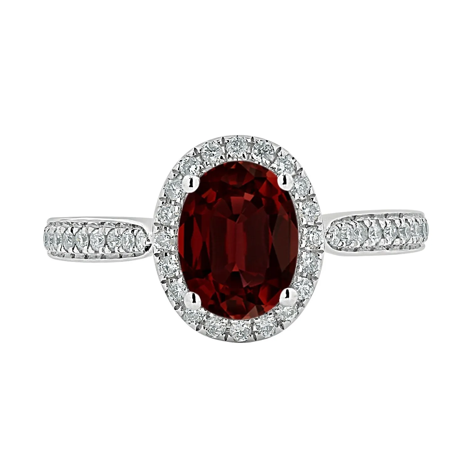 Auriya 1 9/10ct Fancy Oval Garnet Gemstone Halo Diamond Engagement Ring 1/4ctw 14k Gold sold by Zulily product image thumbnail 2