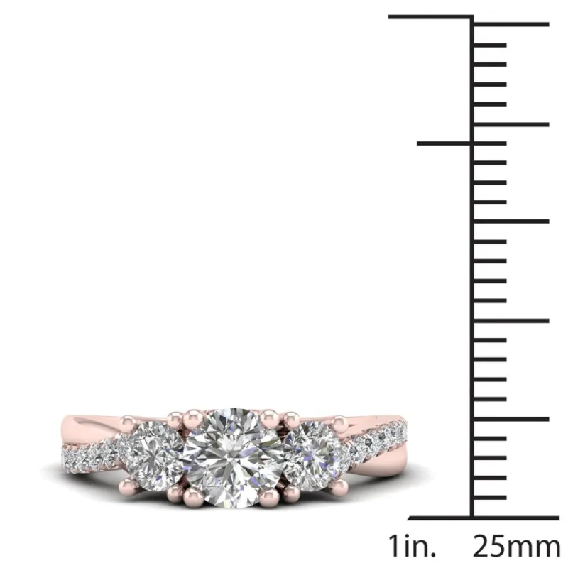 De Couer 3/4ct TDW Diamond Three Stone Anniversary Ring - Pink sold by Zulily