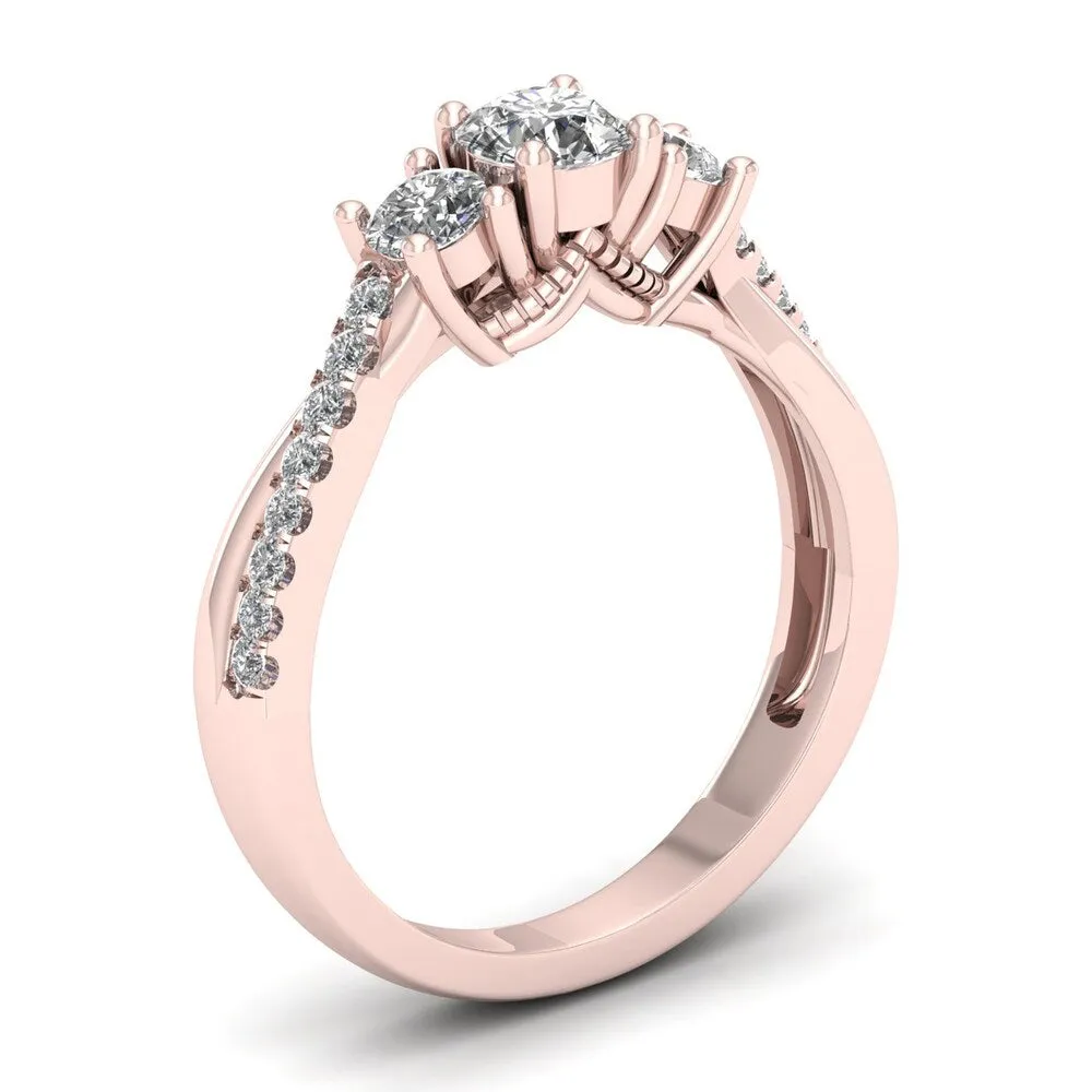 De Couer 3/4ct TDW Diamond Three Stone Anniversary Ring - Pink sold by Zulily product image thumbnail 4