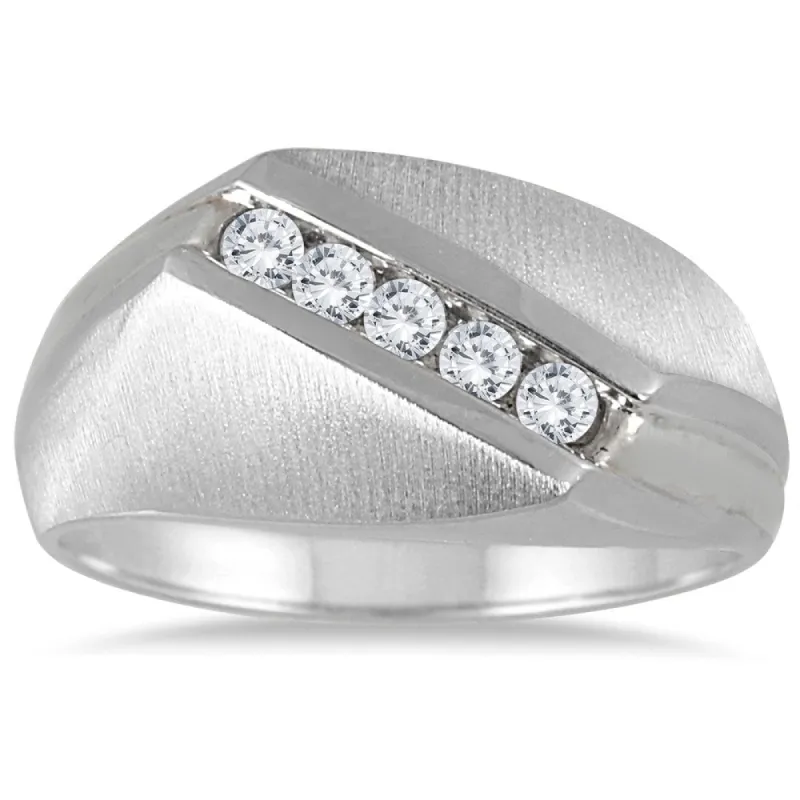 1/4 Carat TW Diamond Men's Ring in 10K White Gold sold by Zulily