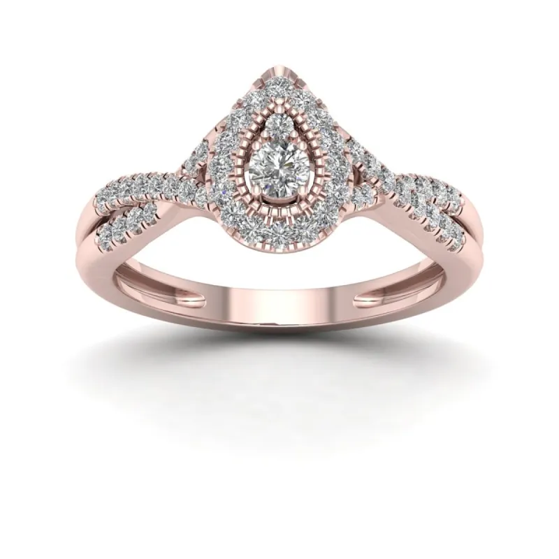 De Couer 1/3ct TDW Diamond Halo Engagement Ring - Pink sold by Zulily